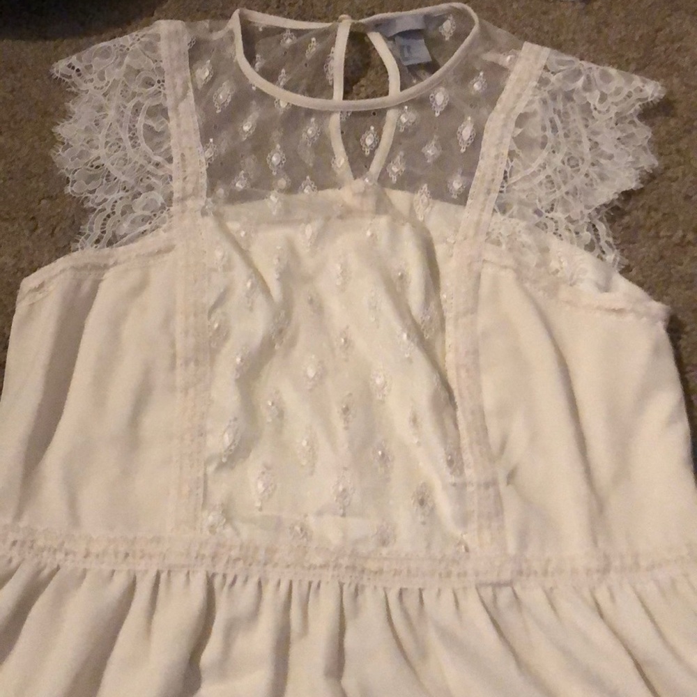 Short eyelit accented dress